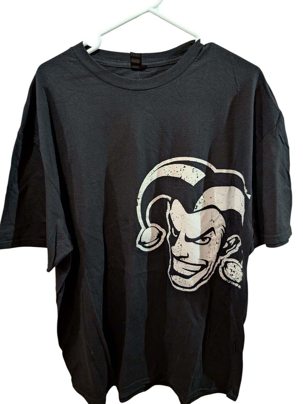 Gildan Vision Harley Davidson Black Short-Sleeve Tee with White Jester Graphic